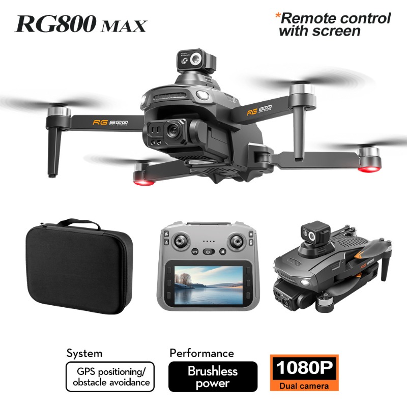 Novo drone rg800 max 1080p câm - Drone Gimbal Brushless avaliação e preço