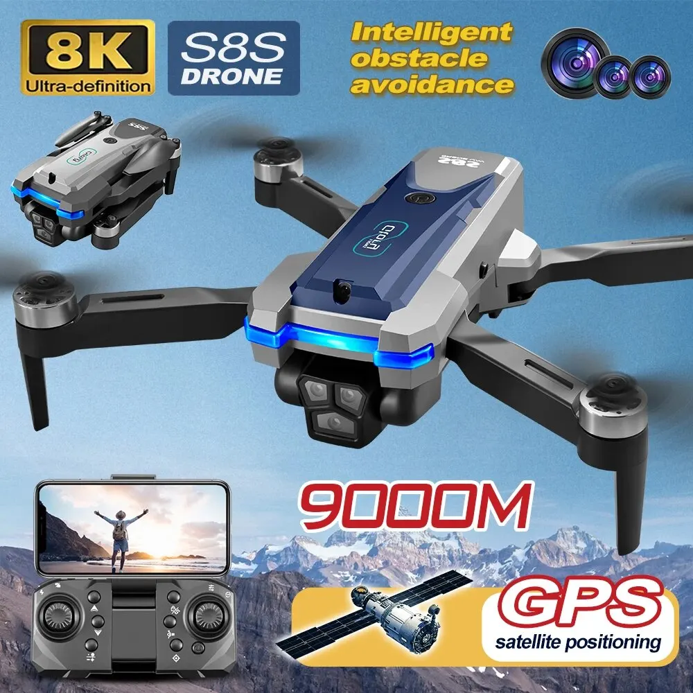 Dobrável RC S8S GPS Drone, 5G  - Drone Gimbal Brushless avaliação e preço